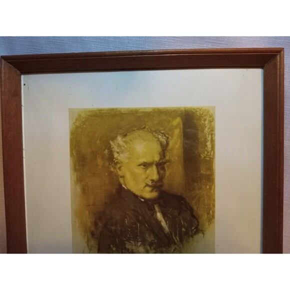 1930s Antique Portrait Of The Famous Composer Arturo Toscanini Wood Framed - Picture 2 of 9